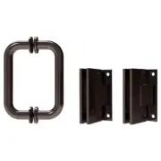 CRL Oil Rubbed Bronze Geneva Shower Pull and Hinge Set