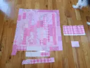 Pink Rectangles Small Quilt Top w/ Jester AndaLucia for Michael Miller Fabric