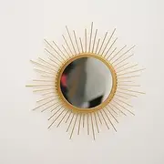 [KKTAPOS] Gold Mirrors for Wall - Metal Sunburst Wall Mirror Room Decor & Home Decor, Boho Mirror Wall Decor Gifts for Women & Moms (Small, Sun)