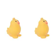 2x Tikiri 8.5cm Farm Animal Rubber Chicken 95005 Baby Sensory Toy 0m+ Yellow
