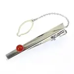 Blood Red Coral Tie Pin Round Ball Men's Undyed SANSUI