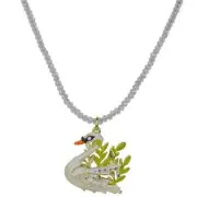 KIRKS FOLLY FAIRY LAND SWAN BEADED NECKLACE IN GOLD TONE