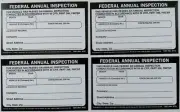 Lot of 4 J.J. Keller 2397 Record of Annual Inspection Decal 3x5 inches Vinyl