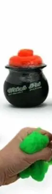 WITCHES GREEN SLIME IN CAULDRON 1 PC SMALL STRETCH GOOEY NOVELTY TOY HALLOWEEN