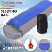 Outdoor Camping Envelope Sleeping Bag Thermal Tent Hiking Winter Single -10°C AU