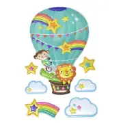 ESC05 Elephant with Party Balloons Wall Decal 3D Stickers, Assorted, 4-piece