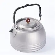 Oimzzr Titanium Kettle Portable Camping Tea Coffee Pot Outdoor Travel Boiling Water Kettle for Camping Picnic Fishing Backpacking