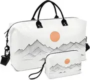 [ZRYSMY] Duffel Bag for Traveling, Landscape Chinese Moutains Travel Bag Gym Bag, with Multiple Interior Pockets Shoulder Weekender Bag for Women Men with Toiletry Bag 20.5L x 1.9W x 13.8H