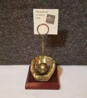 Baseball Picture Holder Desktop - Handsome Delicately detailed Pewter, Wood Base