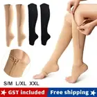 18-21mmHg Compression Socks Knee High Support Stockings Open Toe Soft Unisex AU