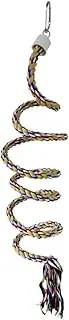 Generic Bird Spiral Rope Cotton Bendable Pet Supplies Parrot Spiral Perch Climbing Toy for African Grey Parrots Parrotlets Budgies, Colorful
