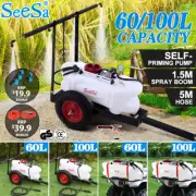 SEESA 60/100L ATV WEED SPRAYER SPRAY TANK 1.5M Boom Trailer Chemical Farm Pump