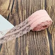 Lace Ribbon，Lace Trim， lace Ribbon 10Meter 14 Colors White Black Lace Ribbon 4cm Wide Embroidered Lace Fabric for DIY Crafts Mesh Sewing Decor(Peach)