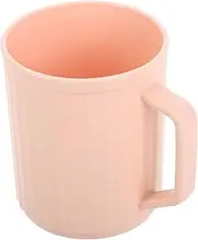 GARVALON Toothbrush Cup Travel Coffee Cups Toothbrush Holders Toothbrush Mug Bath Cup Plastic Mug with Handle Plastic Coffee Mugs Bath Mugs for Bathroom Mugs Pink Pp re-usable