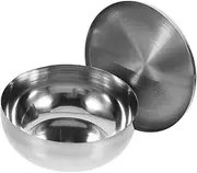 Homoyoyo Stainless Steel Korean Soup Bowl with Lid Noodle Bowl for Rice and BBQ Portable Single Layer Design for Individual Dining and Versatile Serving