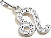 [Alex and Ani] Zodiac Leo Pavé Chain Station Charm, Leo, Sterling Silver Finish, Clear Crystal, Charm Size 0.44 in Width by 0.66 in Height, One Size, Brass, No Gemstone