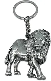 [Sonoran Souvenirs] LION Pewter Keychain - Decorative Vacation Travel Souvenir Zoo Safari Jungle Animals Theme Decorations, Pewter, Small