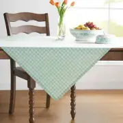 Pioneer Woman 100% Cotton Fabric Table Throw, Grayed Jade Gingham, 50"W x 50"L