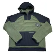 Under Armour Mens Mission Boucle Anorak 1/4 Zip Hoodie Jacket Size L Green Pouch