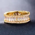 4Ct Emerald Cut Simulated Ruby Eternity Full Band Ring 14K Yellow Gold Plated