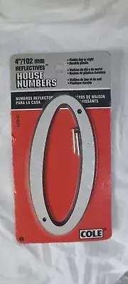 Hillman / Cole Nail-On Reflective Number House Number 0 (Zero) 4”