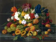 Art Severin Roesen FRUIT AND FLOWERS Ceramic Mural Backsplash Bath Tile #2412