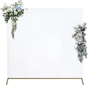 Foxtell 6.6 FT×6.6FT Spandex Arch Backdrop Stand Cover, Square Backdrop Stand Cover White Spandex Fitted Backdrop, Wedding Arch Backdrop Covers for Birthday Party（Metal Arch Stand are Not Included）