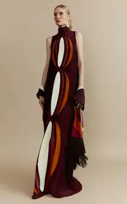 [CLO] Olivia Silk Turtleneck Maxi Dress