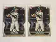 2023 Bowman Draft Jacob Wilson 1st Paper Lot x2 Oakland A'S