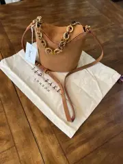 Ted Baker Suede Crossbody Tortoiseshell Chain Bag NWT