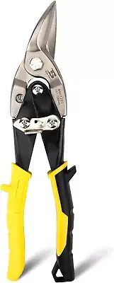 10 Inch Aviation Tin Snips Left Cut, Heavy Duty Sheet Metal Cutter Snips Shears