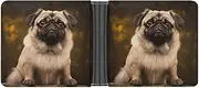 [QSKDLAC] Leather Wallet Slim Durable Credit Card Holder Personalized Pug Dog Printing Wallet For Men & Women Perfect For Work Travel, style, One size, Foldable Pu Wallet, Style, One size, Foldable Pu