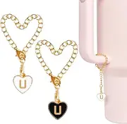 [StyleBoon] Letter Charm Accessories for Stanley Cup,2Pcs Heart Shape Name ID Personalized Identification Charms Letter Handle Charm for Stanley Cup Accessories