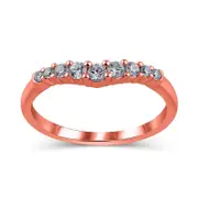 0.50 CT. T.W. Natural Diamond Contour Wedding Band in Solid 14K Rose Gold
