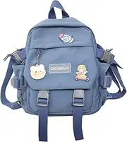 [GDYJP] Cute Mini Backpacks with Pins Aesthetic Mini Backpack for Teens Kawaii Small Backpack (Color : Blue, Size : One Size)