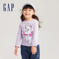 在飛比找蝦皮商城優惠-Gap 女幼童裝 Gap x 瑪麗貓聯名 印花圓領長袖T恤-