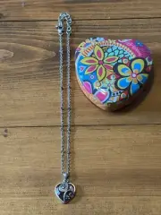 Brighton Silver-Tone Crystal & Lavender Faceted Cupid's Heart Pendant Necklace