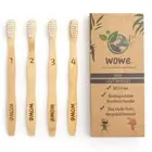 Natural Bamboo Handle Toothbrush for Children Pack of 4