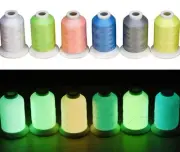 Glow-in-The-Dark Embroidery Machine Thread, 6 Colors, 1000 Yards, 30WT, 100% ...