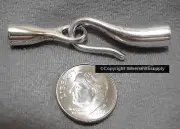 50mm Jewelry clasp heavy hook & eye clasp white gold plt use 4mm leather FPC109