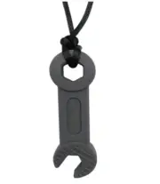 Brand New Sensory Chew Teether Necklace Chewellery Grey Spanner Wrench