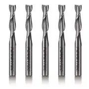 Spiral Router Bit 1/4" Shank Cut Solid Carbide for CNC Woodworking Tool (5-Pack)