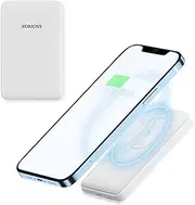 ROMOSS Magnetic Power Bank Battery, 5000mAh Wireless Portable Charger with USB-C Cable, Compatible with MagSafe, iPhone 16/15/14 Series, Samsung S24/S23/S22 and More Android