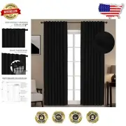 2 Panel Blackout Drapes 96" Length for Bedrooms & Living Rooms - Linen Fabric