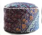 Round Ottoman 22" Cotton Pouf Foot Stool Chair Cover Moroccan Pouffe Indien Deco