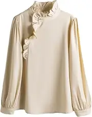 [Generic] Womens Spring and Summer Professional Long-Sleeved Shirt Elegant Wrinkle-Free Shirts