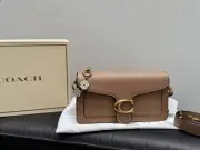Coach Tabby Mini Crossbody Bag with Floral Charms in Tan Leather​