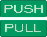 uxcell 1Set Push Pull Door Stickers, 2x4.7in Push and Pull Signs Plate Acrylic Vertical Self-Adhesive for Doors Glass Window Business Stores, Rectangle, Green