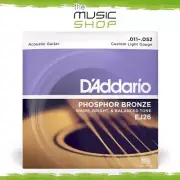 D'Addario EJ26 11-52 Custom Light Phosphor Bronze Acoustic Guitar Strings