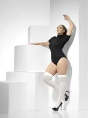 White Stockings Over the Knee Plus Size